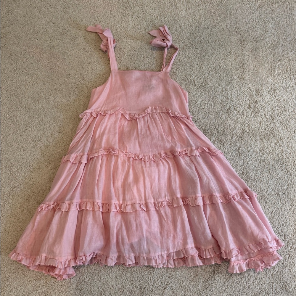 Bardot Pink Tiered Ruffled Sundress
